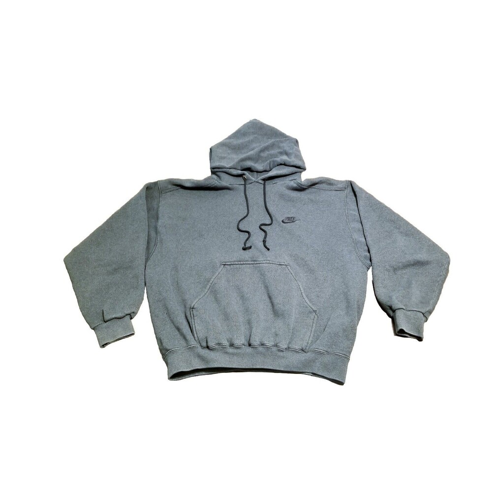 Nike Hoodie Size Medium Gray Vintage White Label Made In USA Swoosh Hand Pouch